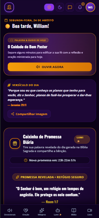 Tela principal do aplicativo Lugar Secreto